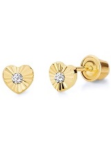 gorgeous itsy-bitsy polished heart baby stud earrings